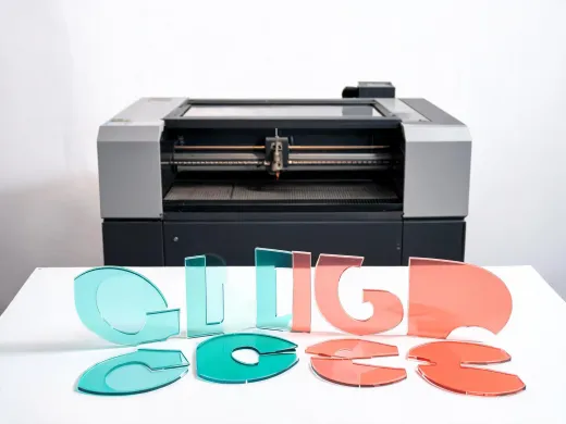 custom acrylic signage produced by laser cutting